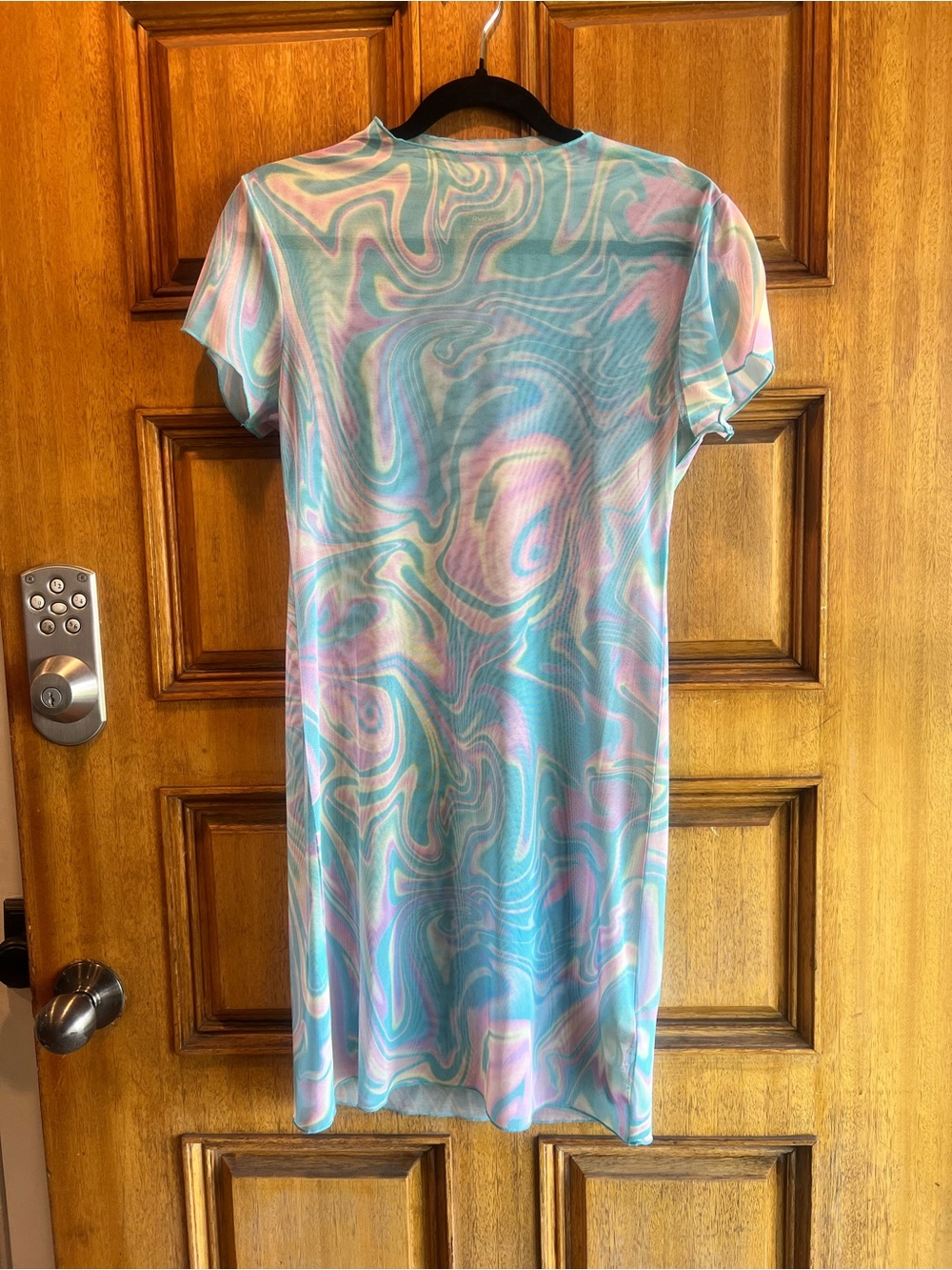 RVCA Pastel Swirl Tee - Aqua, Pink & Lilac - Size medium